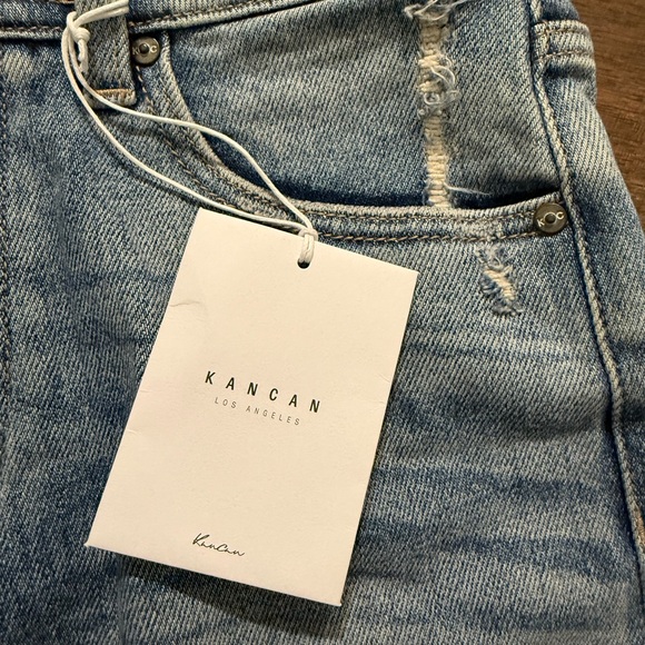 KanCan Light Blue Distressed Jean Shorts 15” waist  NWT - Picture 7 of 16